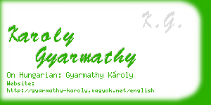 karoly gyarmathy business card