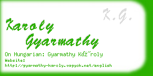 karoly gyarmathy business card